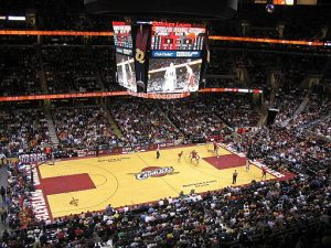 Home to the Cleveland Cavaliers, the Quicken Loans Arena in Cleveland, Ohio, also hosted the 2016 Republican National Convention. Wikimedia Commons
